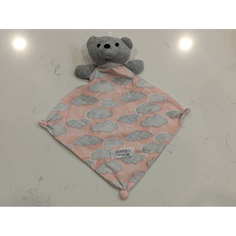 Sleep on it Gray Blue Bear Clouds Security Blanket/Lovey